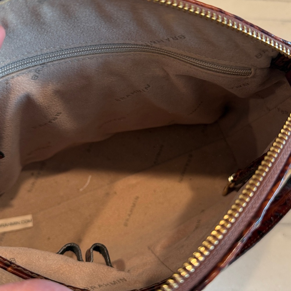 Brahmin Mini Duxbury Brown Pecan Melbourne Crossbody Bag - Picture 5 of 7